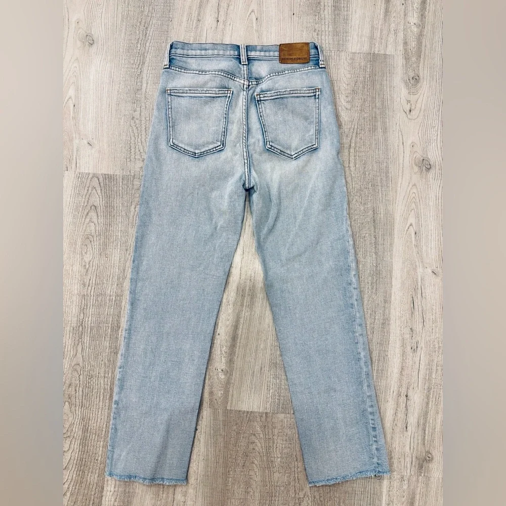 Denim Forum Aritzia Arle High Rise Straight Leg Jeans Raw Hem Size 26 - Picture 3 of 8